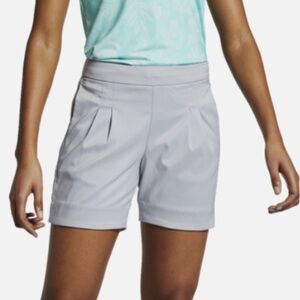 NWT Nike Women's Dri-Fit 6” Pleated UPF 40+ Golf Shorts High Waist Gray
